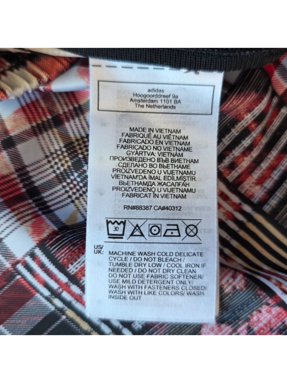 Adidas Her Studio London Womens 6 Pants Wide Leg Multicolor Tartan Track Pants - Picture 8 of 10